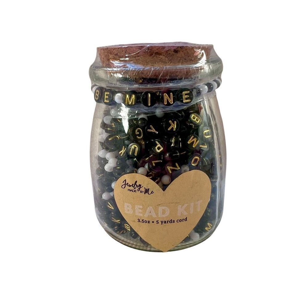 Jewelry Made By Me Black White & Gold “Be Mine” Goth Valentine Bead Kit Brand Ne